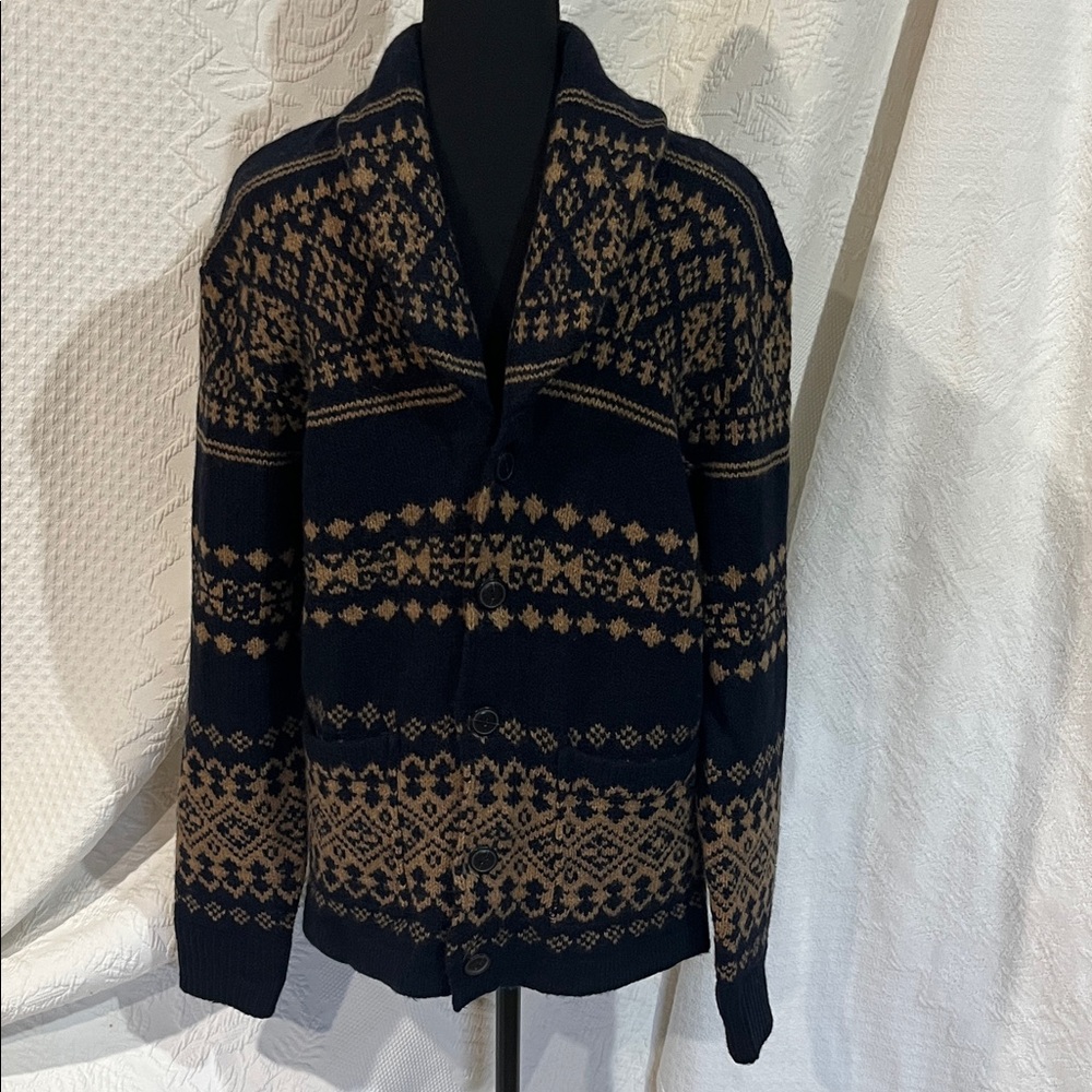 J.Crew Factory Fair Isle shawl cardigan sweater, size small